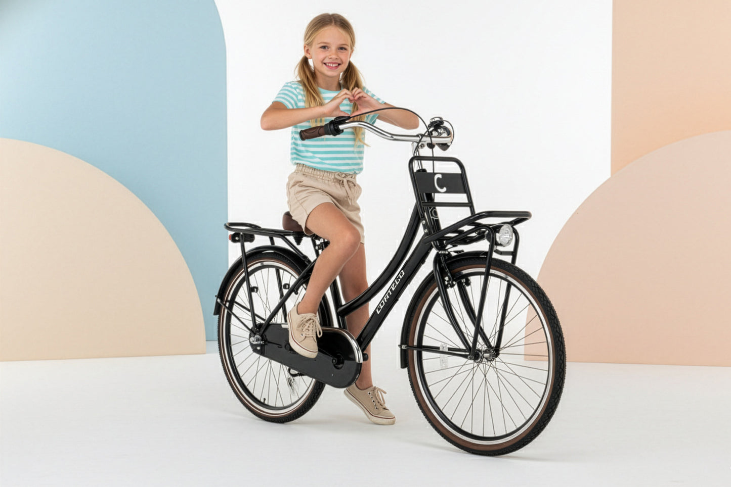 Cargo Meisjesfiets 26 inch - 3 Versnellingen - Mat-Zwart