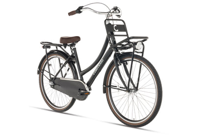 Cargo Meisjesfiets 24 inch - 3 Versnellingen - Mat-Zwart