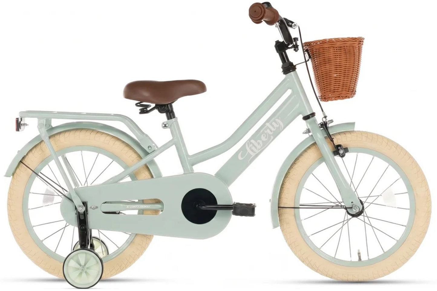Liberty Mädchenfahrrad Grün 16 Zoll + Korb