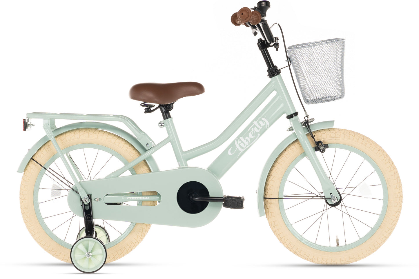 Liberty girls' bicycle Green 14 inch + basket
