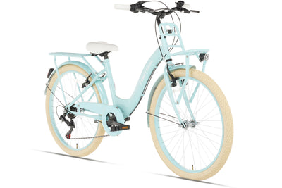 Flora Mädchenfahrrad 24 Zoll - 6 Gänge - Blau