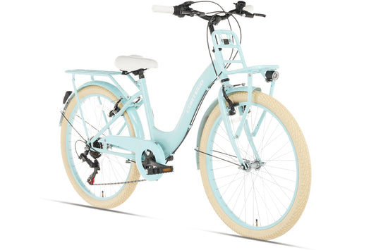 Flora Mädchenfahrrad 24 Zoll - 6 Gänge - Blau