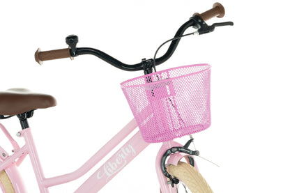 Liberty meisjesfiets Roze 22 inch + mand