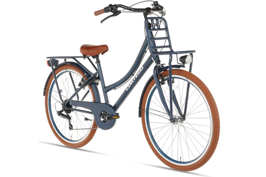 Transporter Mädchenfahrrad 26 Zoll - 7 Gänge - Jeansblau