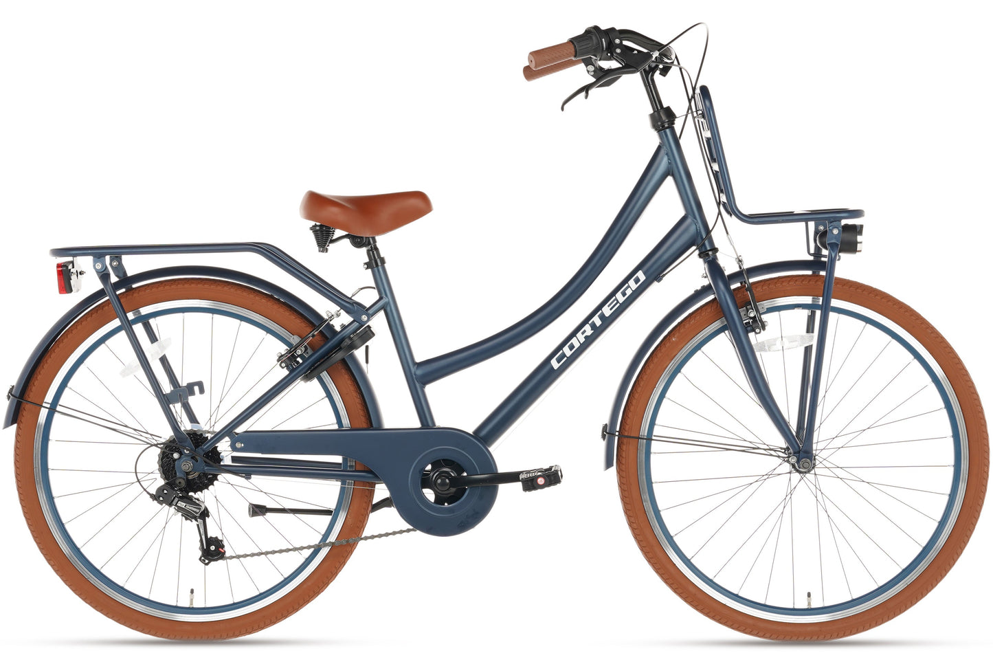 Transporter Mädchenfahrrad 26 Zoll - 7 Gänge - Jeansblau