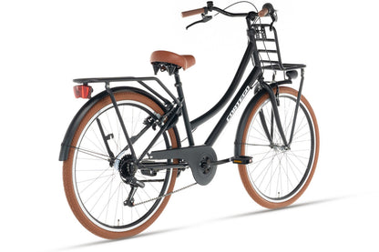 Transporter Mädchenfahrrad 26 Zoll - 7 Gänge - Mattschwarz