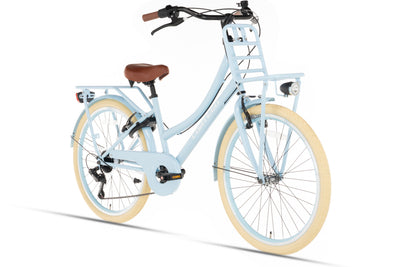 Transporter Mädchenfahrrad 22 Zoll - 7 Gänge - Blau