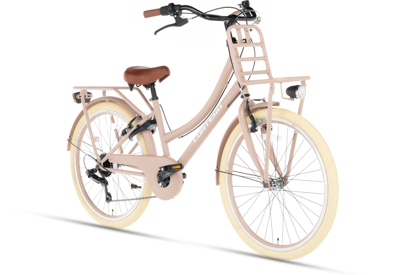 Transporter Mädchenfahrrad 22 Zoll - 7 Gänge - Lachs