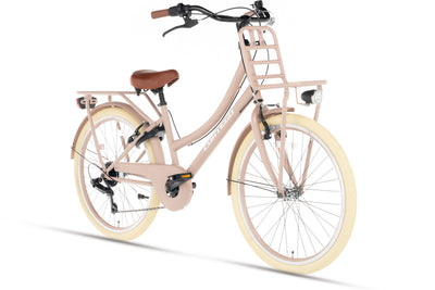 Transporter Mädchenfahrrad 22 Zoll - 7 Gänge - Lachs