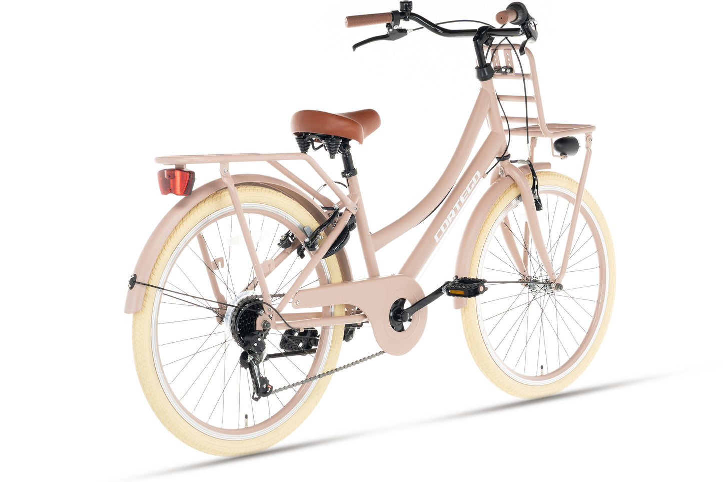 Transporter Mädchenfahrrad 24 Zoll - 7 Gänge - Lachs