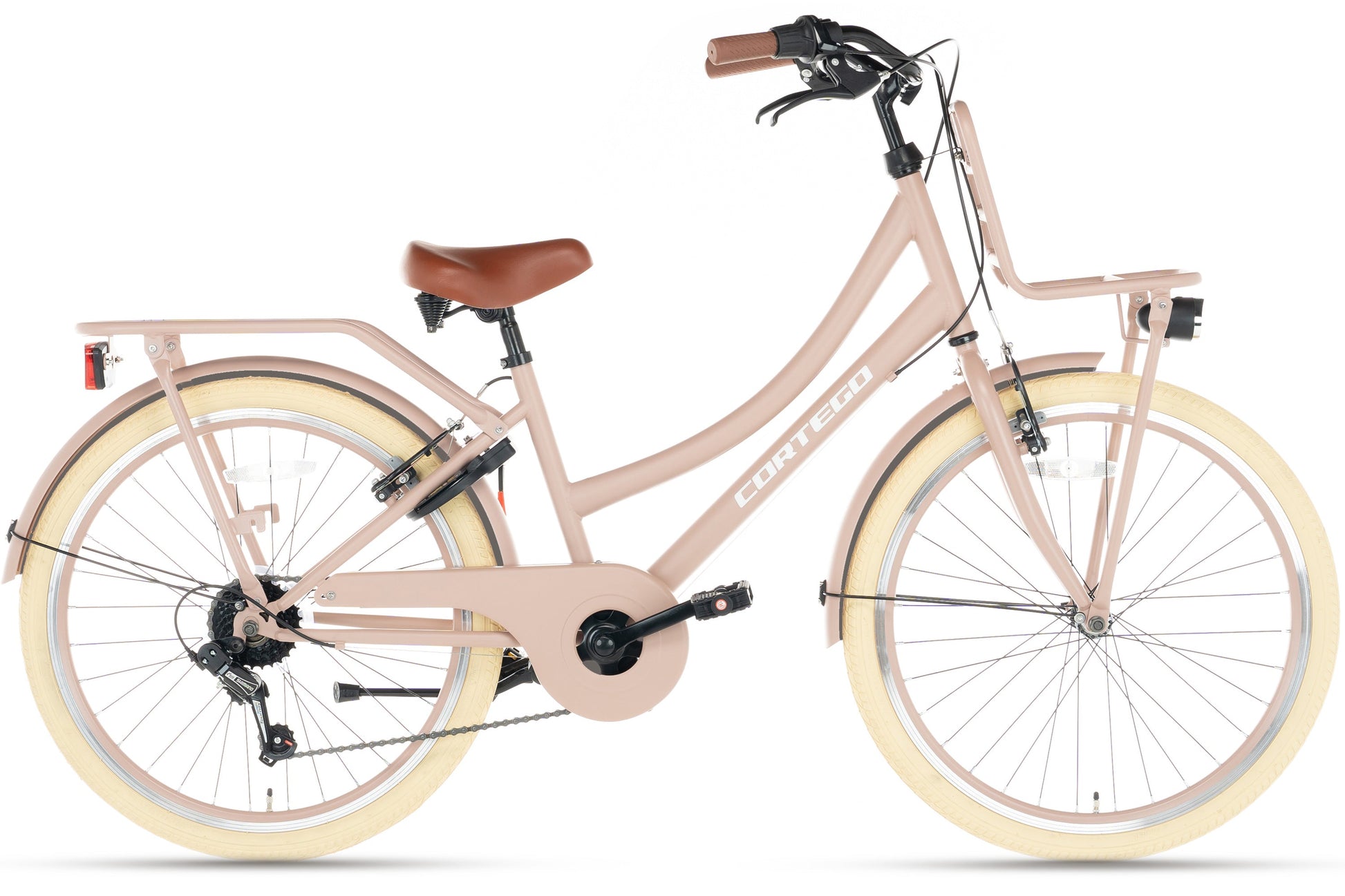 kinderfahrrad 24 zoll 7 gänge 24-Zoll-Transportrad für Mädchen – 7 Gänge – Lachs