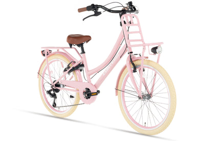 Transporter Mädchenfahrrad 22 Zoll - 7 Gänge - Rosa