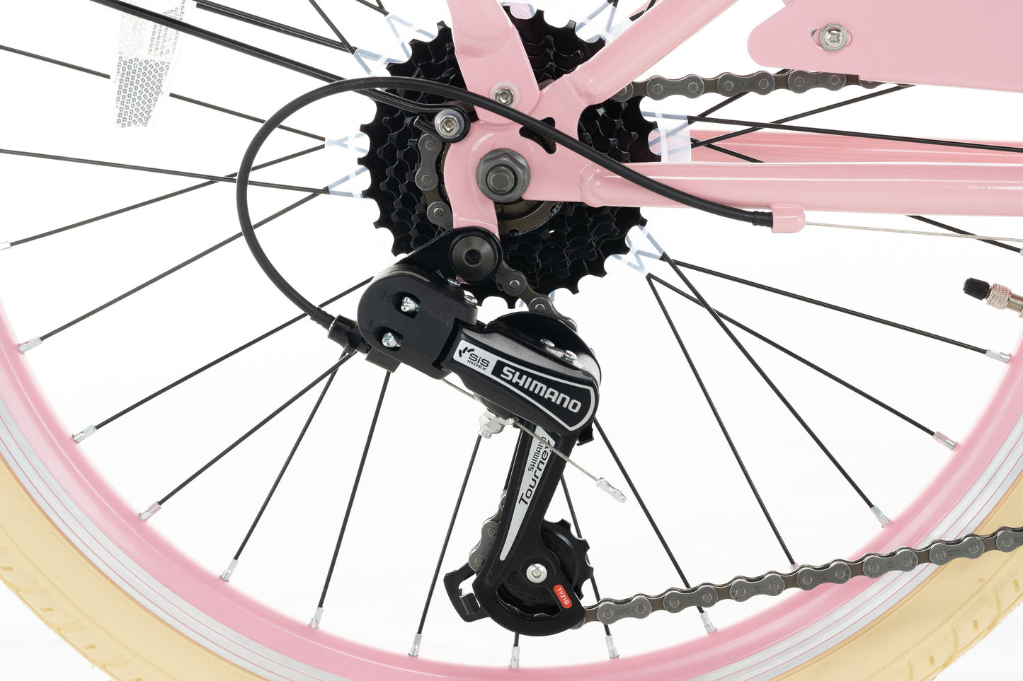 Transporter Mädchenfahrrad 22 Zoll - 7 Gänge - Rosa