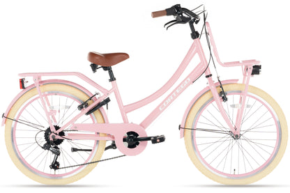 Transporter Mädchenfahrrad 22 Zoll - 7 Gänge - Rosa