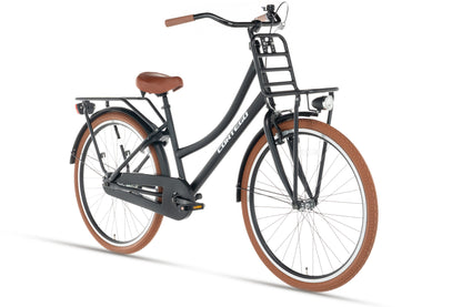 Transporter Mädchenfahrrad 26 Zoll Mattschwarz
