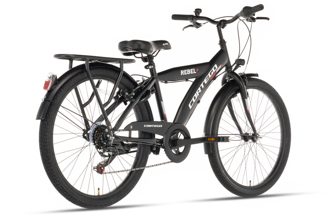 Rebel Jungenfahrrad 24 Zoll Schwarz - 6 Gänge